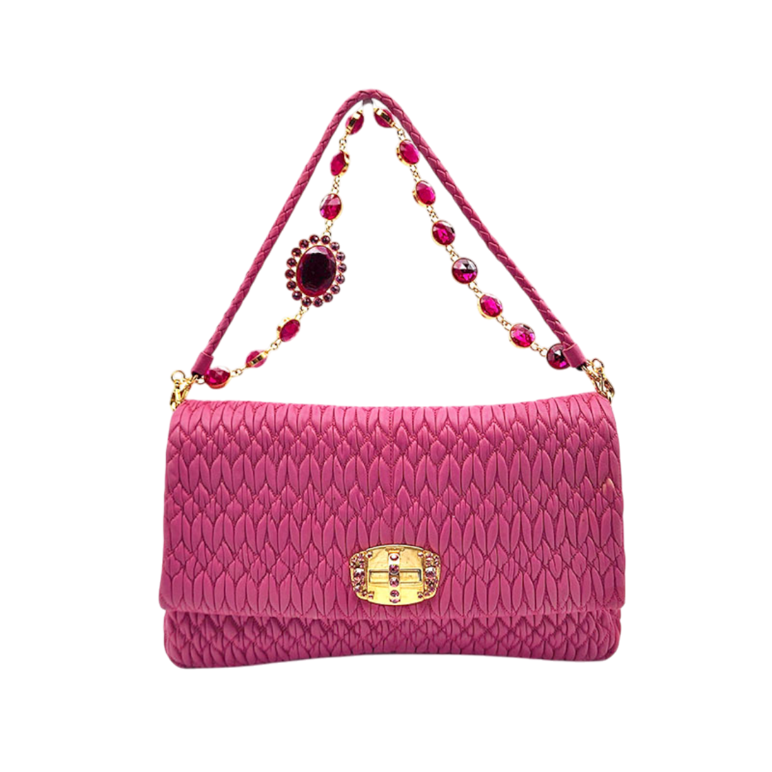 ITNAC5CSG8I4 Miu Miu Napa Matelasse Crystal Shoulder Bag RP0169 L340852