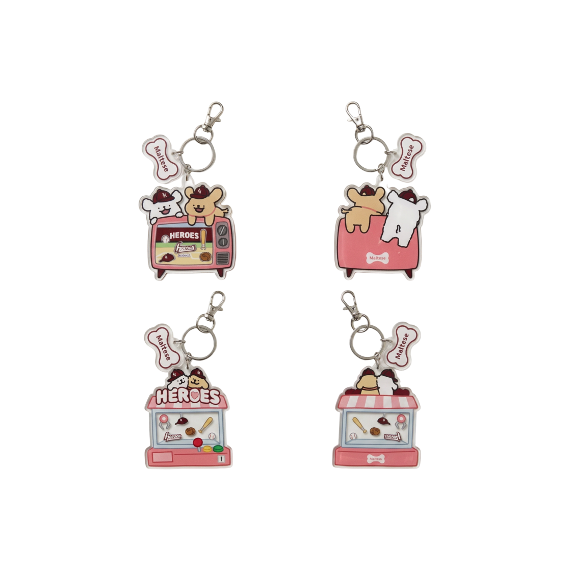키움 히어로즈 x 몰티즈 랜덤 쉐이커 키링 (1개입)(Kiwoom Heroes x Maltese Random Shaker Keyring (1 Blind Pack))