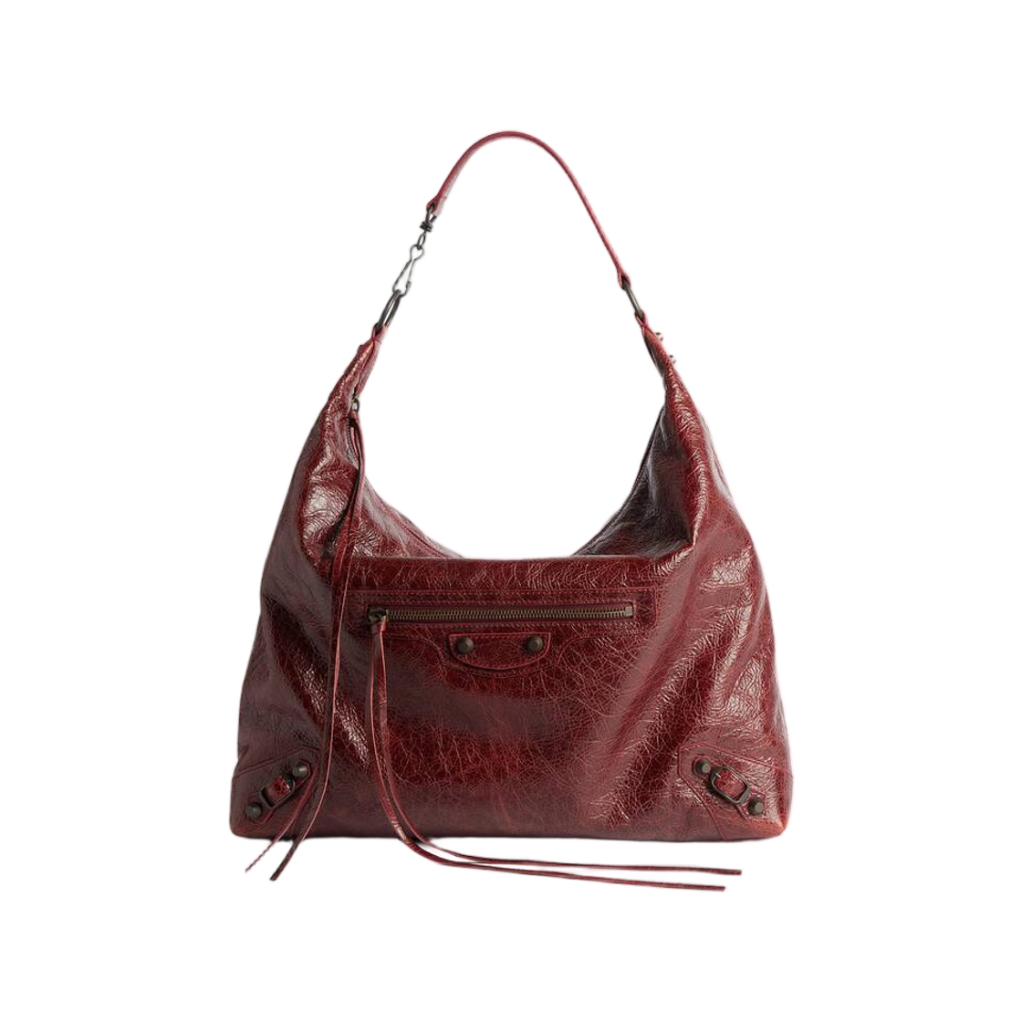 8731992ABEK6154 Balenciaga Le City Hobo Bag Medium Berry Red