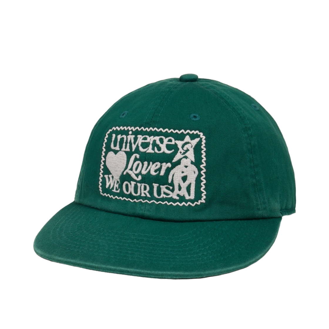 유니버스 가먼트 유니버스 러버 패치 워싱 캡 그린(UNIVERSE GARMENT Universe Lover Patch Washing Cap Green)