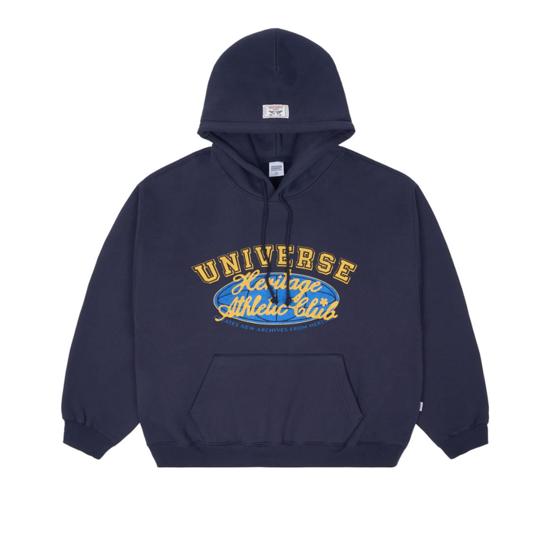 BUQHDZX824NA UNIVERSE GARMENT Universe Sign Logo Fleece Hoodie Navy