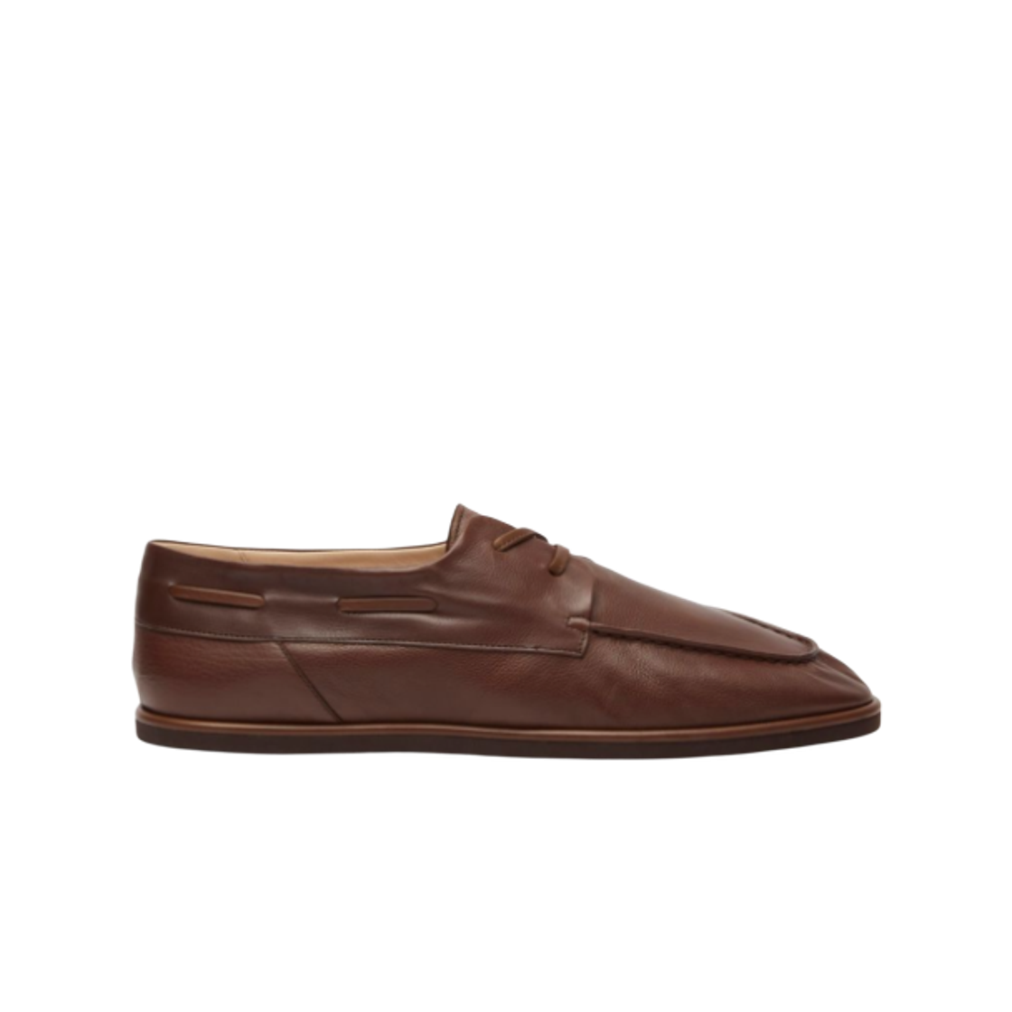 A26SS03QD Auralee Soft Leather Deck Shoes Brown