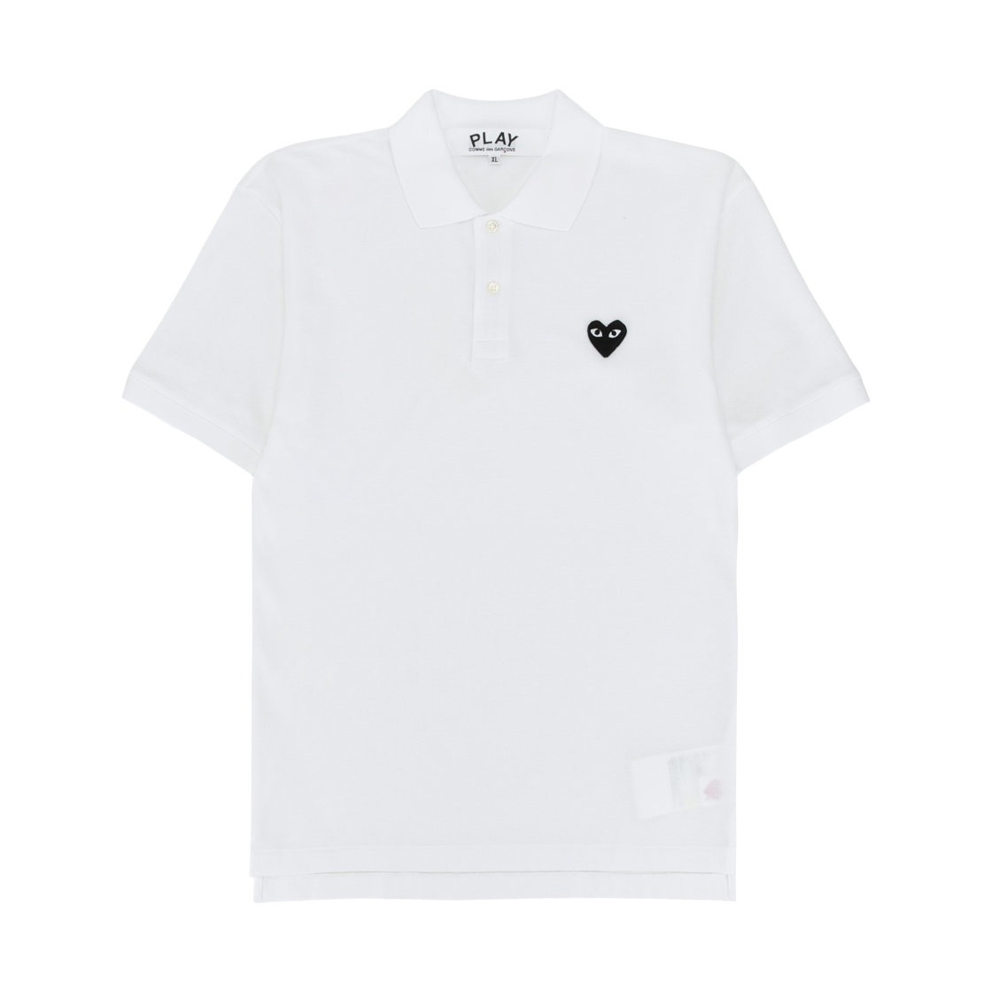 플레이 꼼데가르송 블랙 하트 폴로 셔츠 화이트(Play Comme des Garcons Black Heart Polo Shirt White) - 1