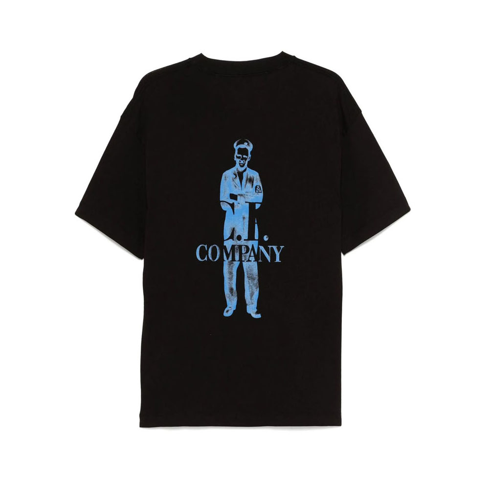 [17% 쿠폰] C.P. 컴퍼니 30/1 저지 로고 티셔츠 블랙 - 25SS([17% 쿠폰] C.P. Company 30/1 Jersey Logo T-Shirt Black - 25SS) - 3