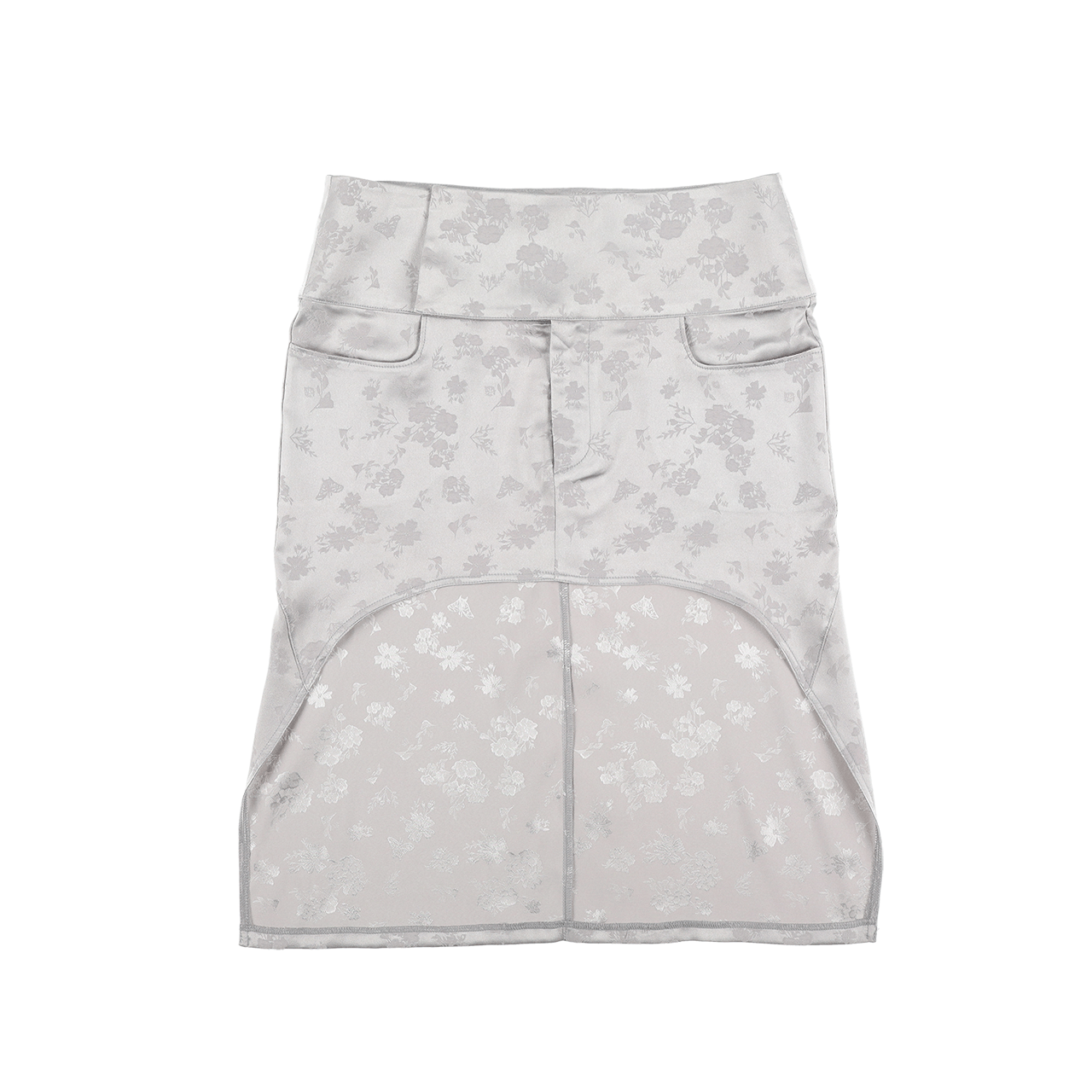 스틸레써디 아치드 헴 미디 스커트 실버(Still Lethardy Arched Hem Midi Skirt Silver)