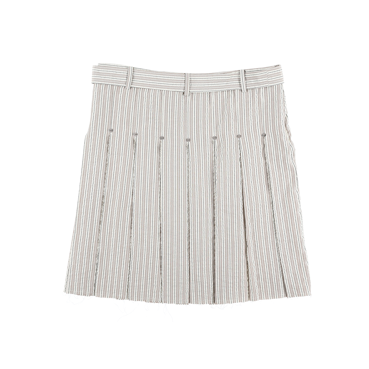 스틸레써디 로우 헴 스트라이프 플리츠 스커트 베이지(Still Lethardy Raw Hem Stripe Pleated Skirt Beige) - 2