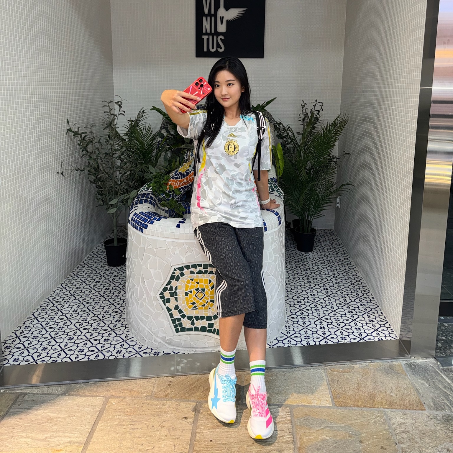 Adidas x BAPE Teamgeist Jersey White - KR Sizing, Adidas x BAPE Adizero EVO SL Core White Metallic Gold 착용 스타일