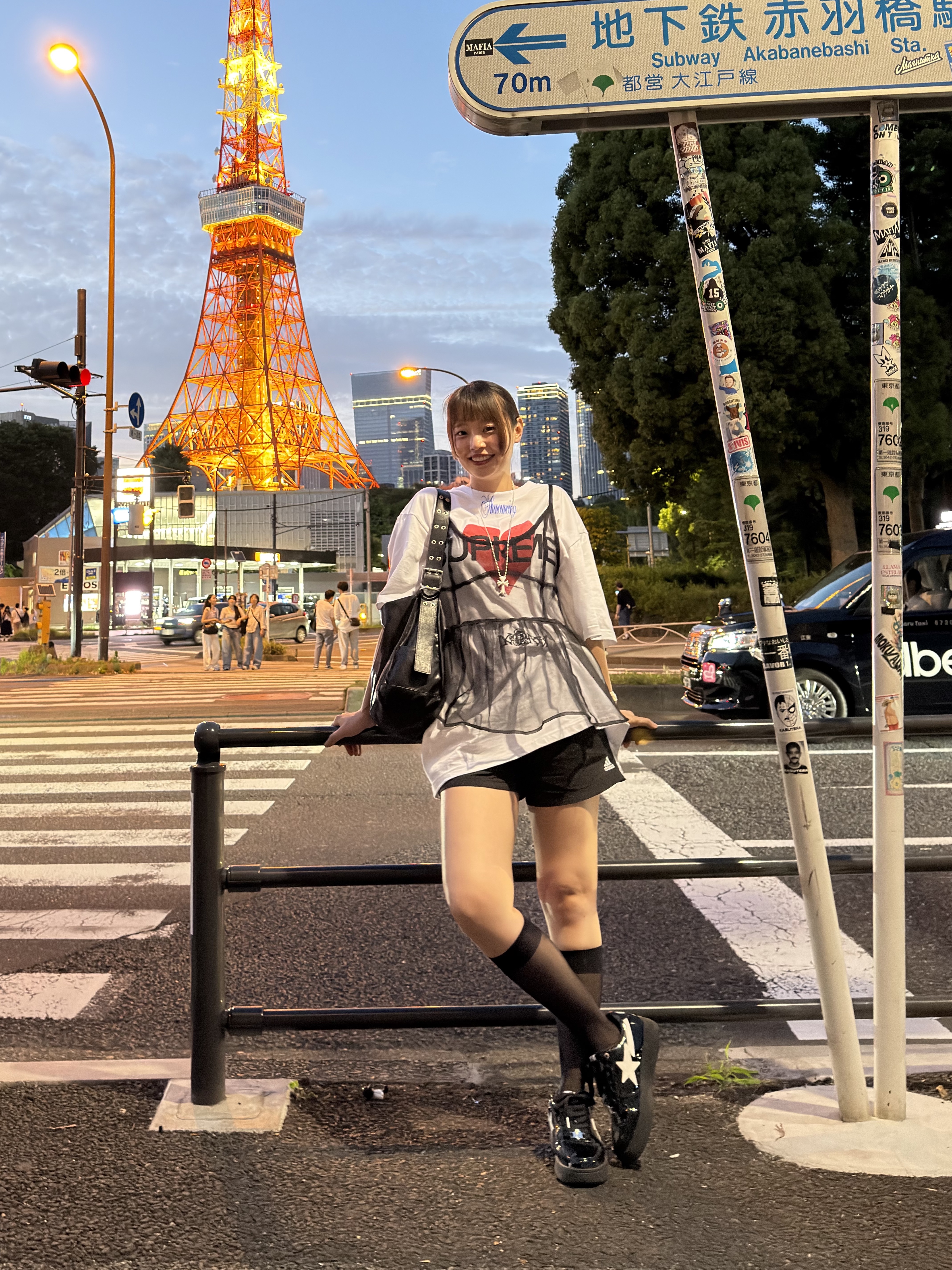 Supreme Announcing T-Shirt White - 25SS, (W) Adidas 3-Stripes Woven Shorts Black - KR Sizing 착용 스타일 - 3