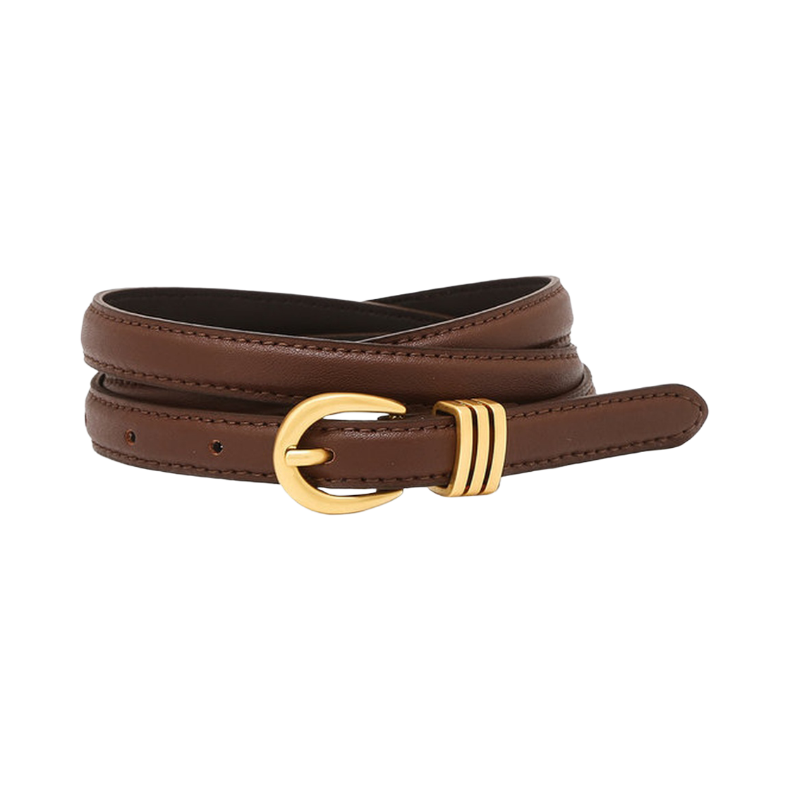 JUBE6F186W2 Jillstuart Men's Acc Brown Genuine Leather Belt 15mm