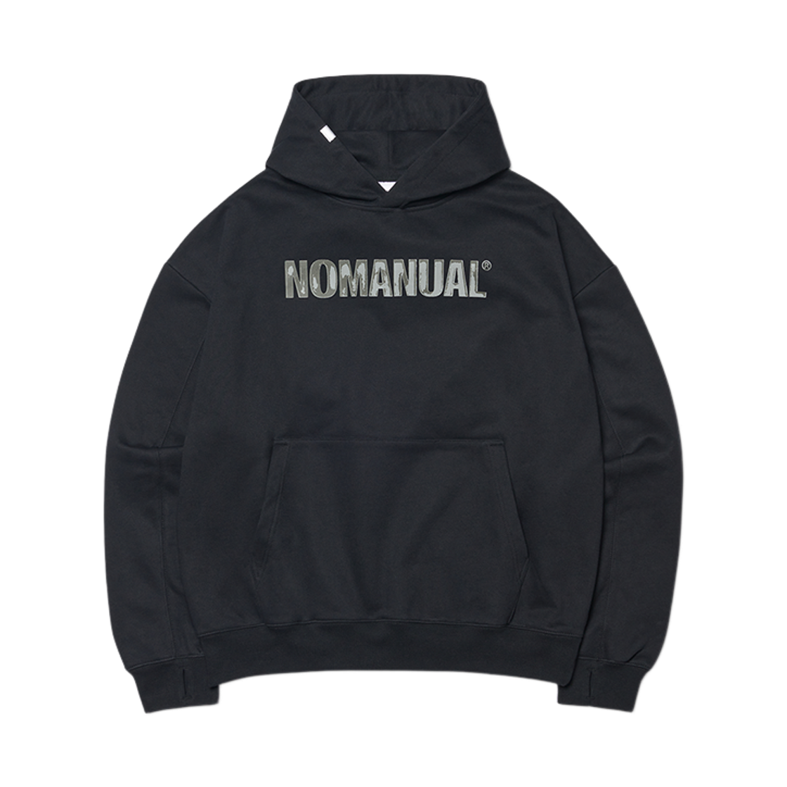 NMWF52HD02BLK NOMANUAL Stamped Logo Hoodie Black