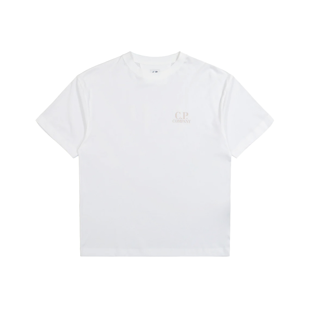 [17% 쿠폰] C.P. 컴퍼니 30/1 저지 숏슬리브 로고 티셔츠 거즈 화이트 - 26SS([17% 쿠폰] C.P. Company 30/1 Jersey Short Sleeve Logo T-Shirt Gauze White - 26SS) - 2