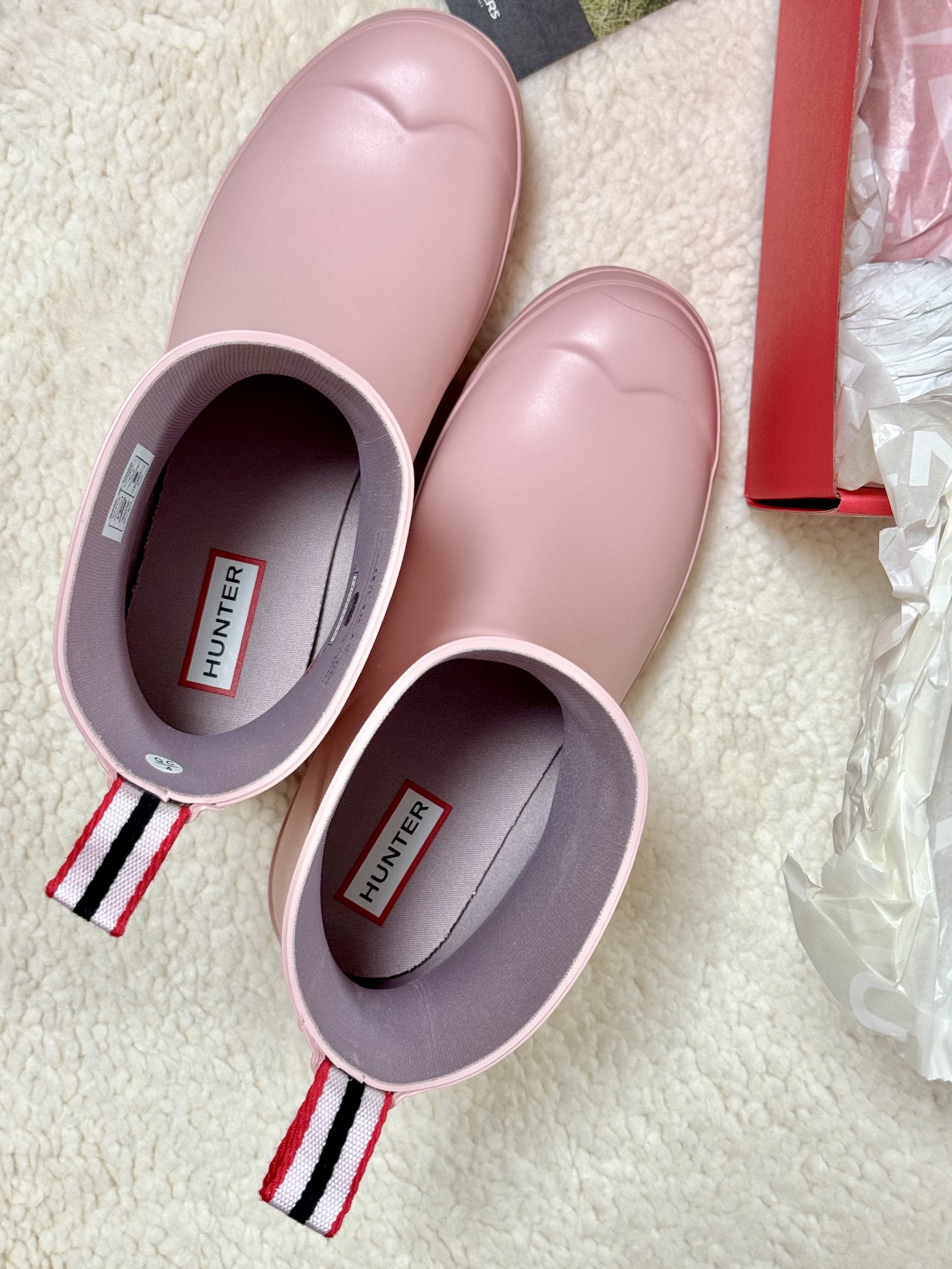 (W) Hunter Play Short Wellington Boots Azalea Pink 착용 스타일 - 6