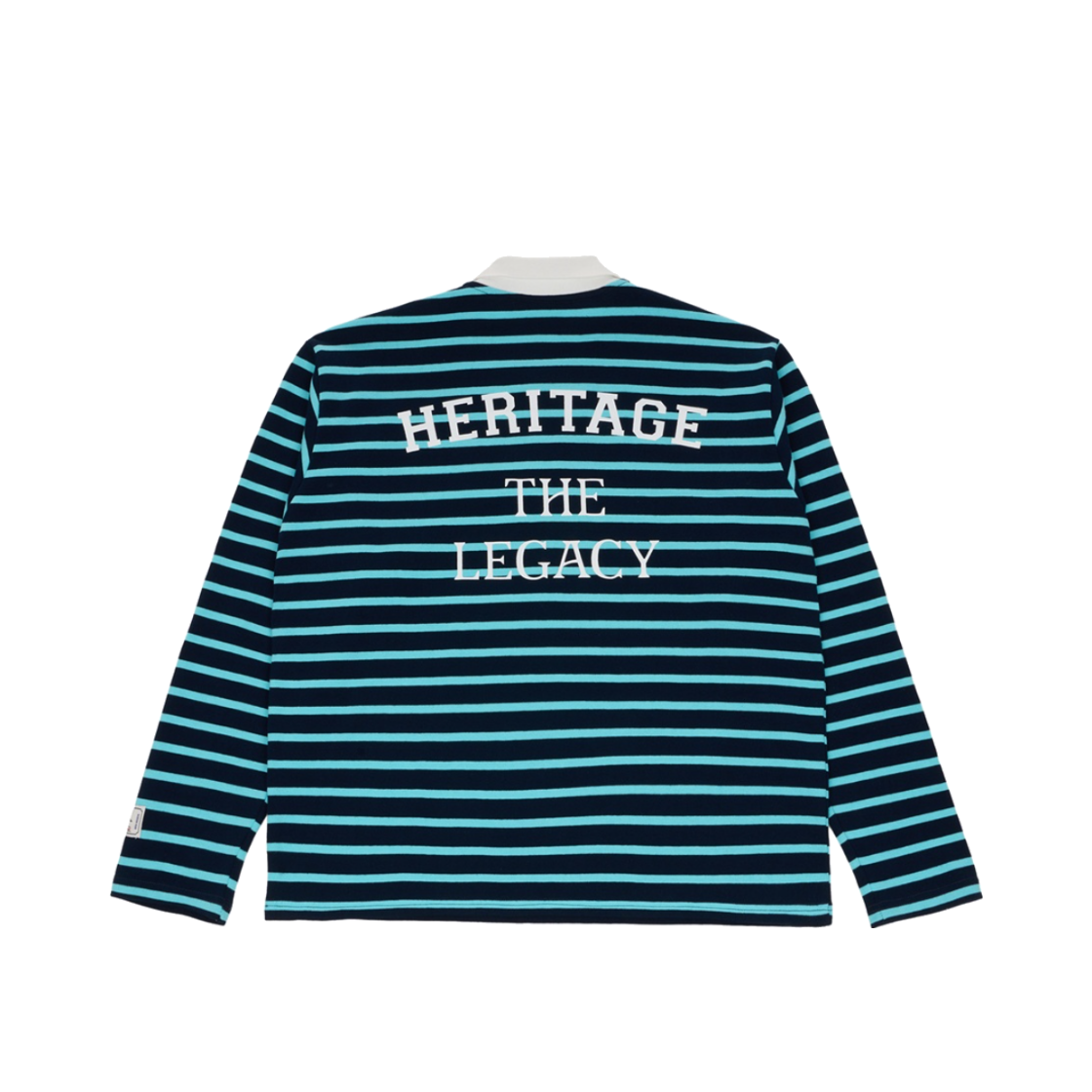 유니버스 가먼트 스트라이프 럭비 카라 티셔츠 블루(UNIVERSE GARMENT Stripe Rugby Collar T-Shirt Blue) - 2