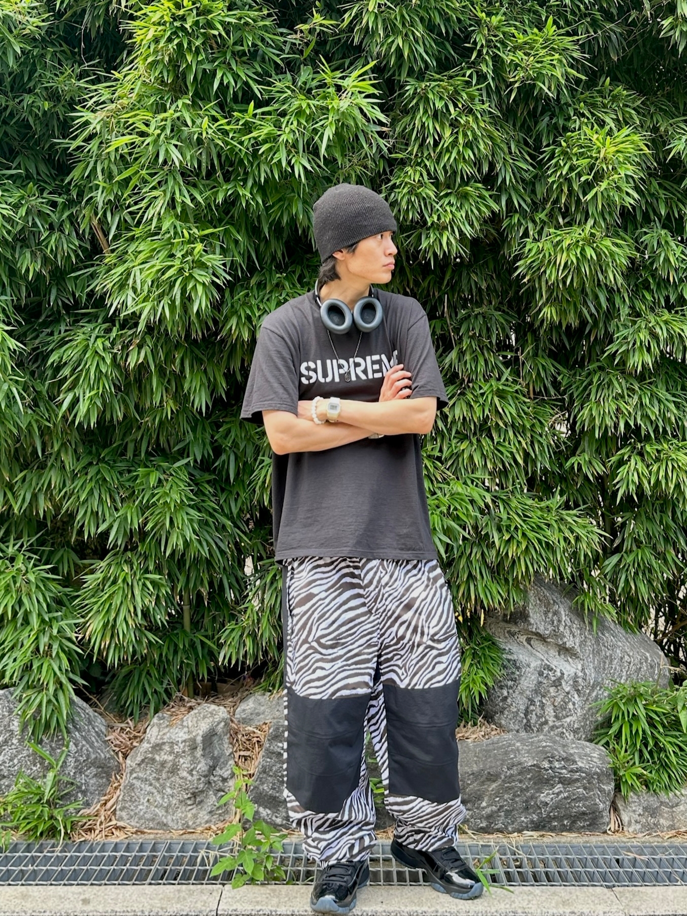 Supreme Hard T-Shirt Black - 26SS 착용 스타일 - 9