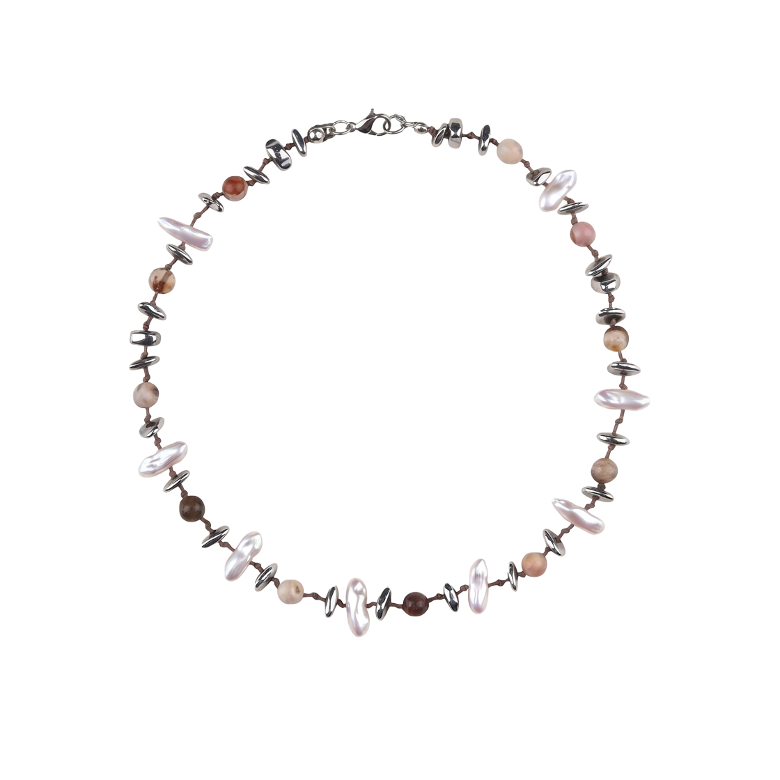 루바티 테라 헤머타이트 진주 네크리스 브라운(Rubati Terra Hematite Pearl Necklace Brown)
