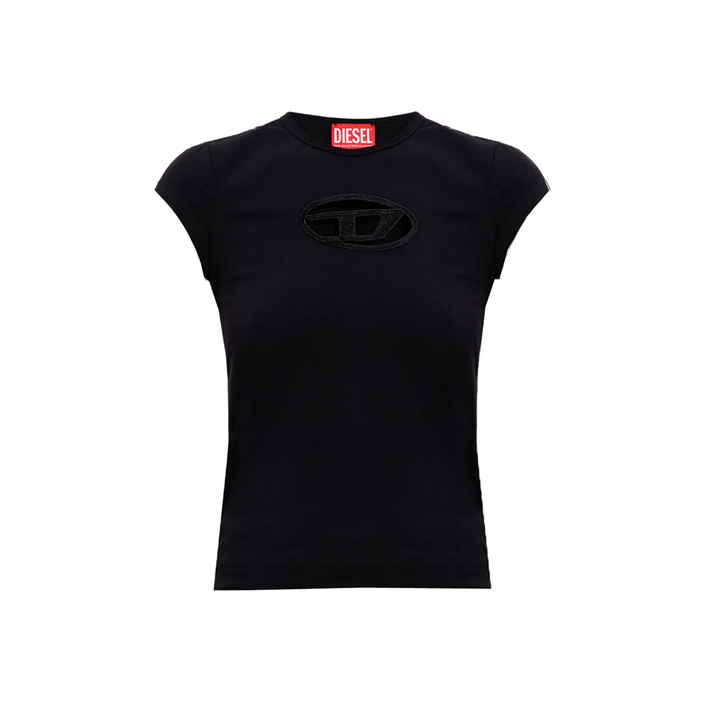 [17% 쿠폰] (W) 디젤 t-안지 피카부 로고 티셔츠 블랙([17% 쿠폰] (W) Diesel T-Angie Peekaboo Logo T-Shirt Black) - 2