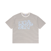 UNIVERSE GARMENT Stripe Graffiti T-Shirt Melange Grey