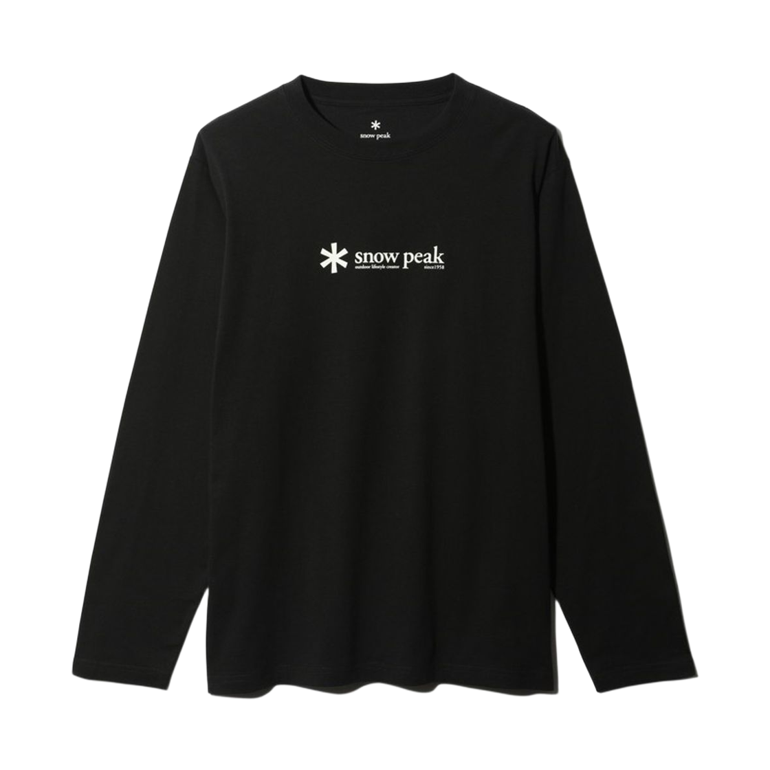 스노우 피크 소프트 코튼 로고 롱슬리브 티셔츠 블랙(Snow Peak Soft Cotton Logo Long Sleeve T-Shirt Black)