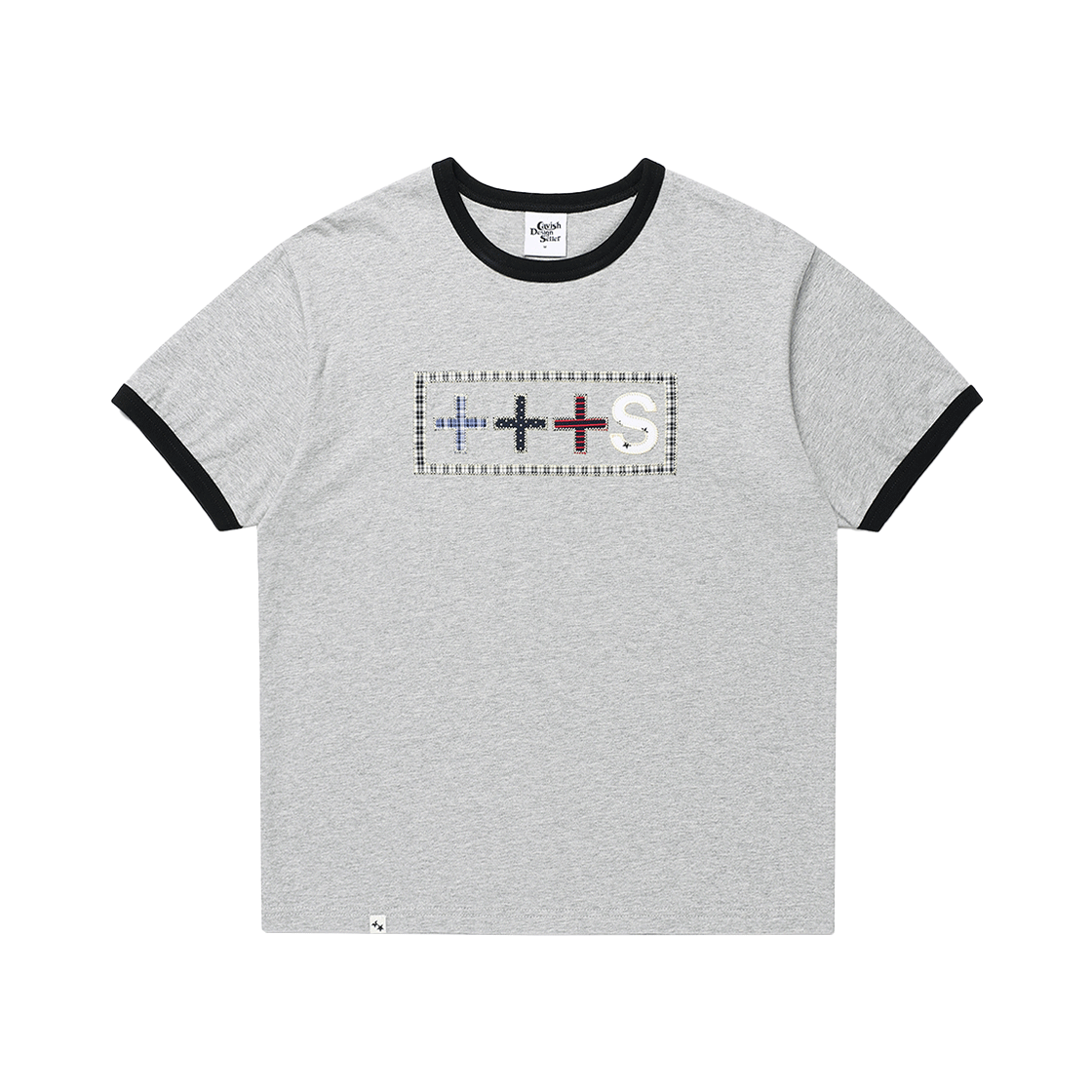 [KREAM 단독] 카비시 x 하현상 아플리케 로고 링거 티 그레이([KREAM 단독] CAVISH × Ha Hyun Sang Applique Logo Ringer Tee Grey)