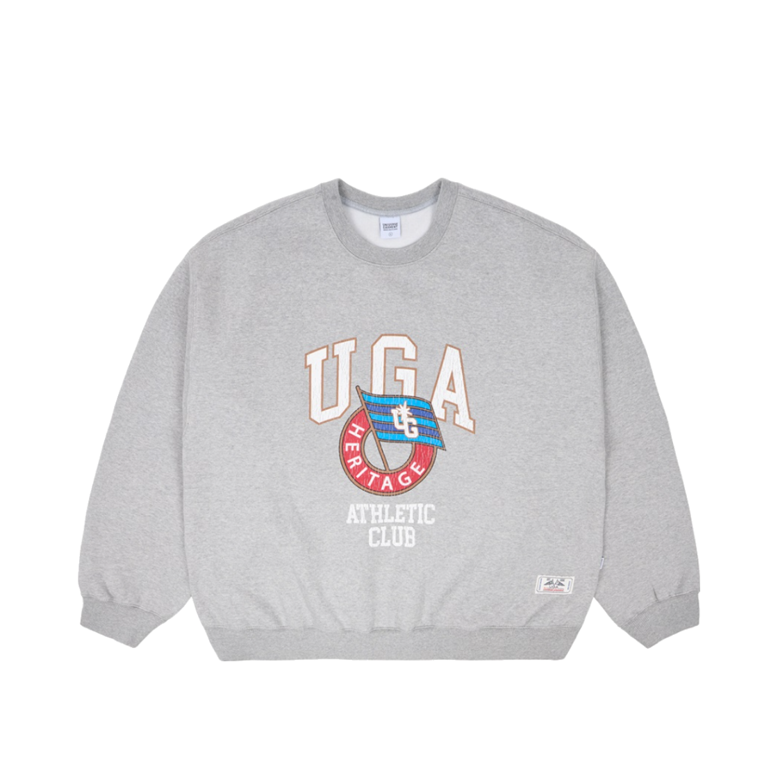 BUQMMZX821MR UNIVERSE GARMENT UGA Athletic Fleece Sweatshirt Melange Grey