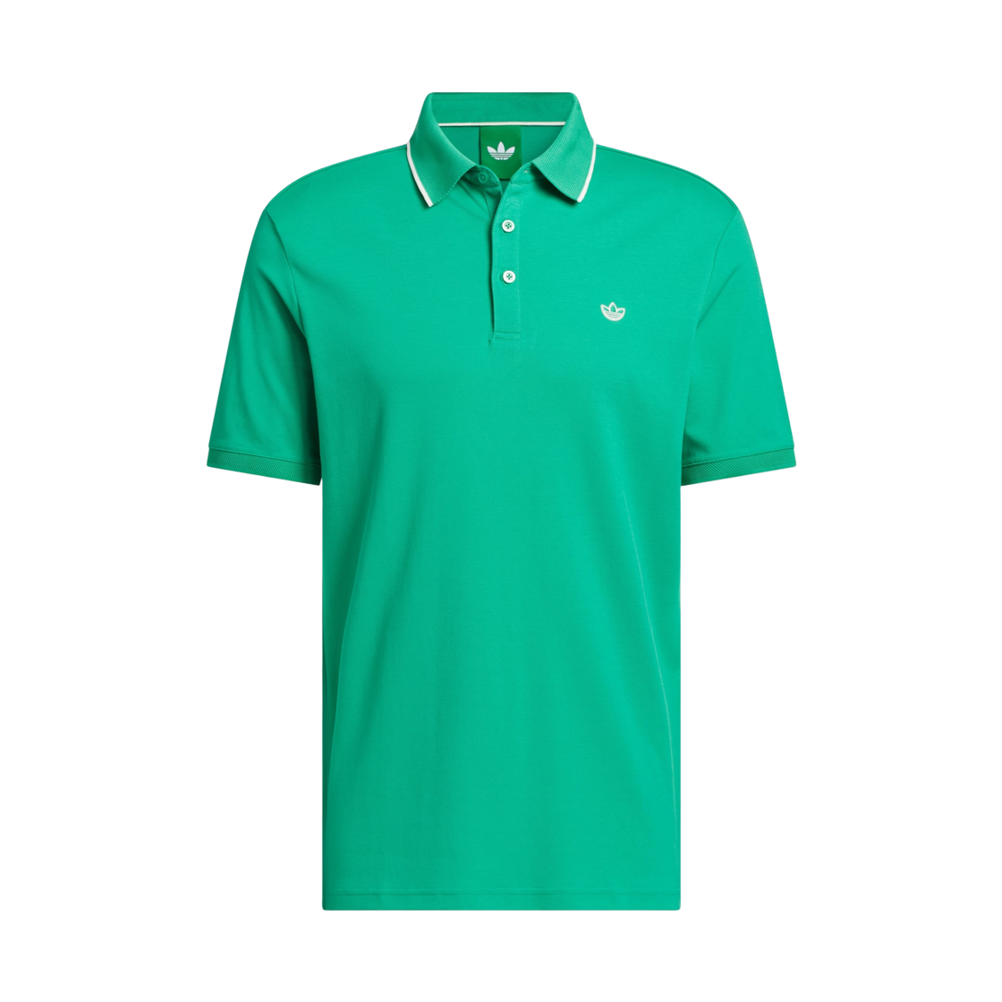 KB8616 Adidas Originals Twistknit Trefoil Polo Shirt Court Green - KR Sizing