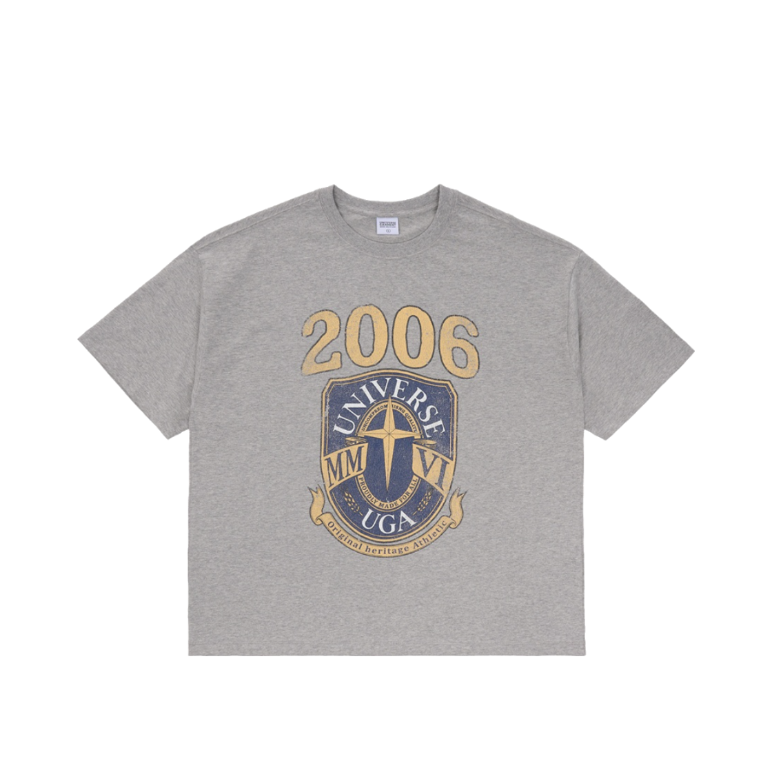 BUQTSAM876MR UNIVERSE GARMENT HTG Emblem T-Shirt Melange Grey