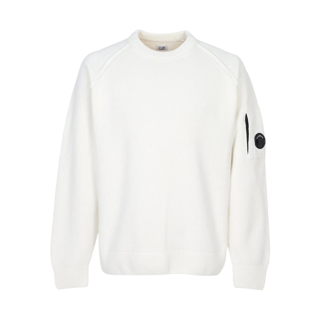 21CMKN196A005558G103 C.P. Company Chenille Cotton Crewneck Knit Gauze White - 26FW