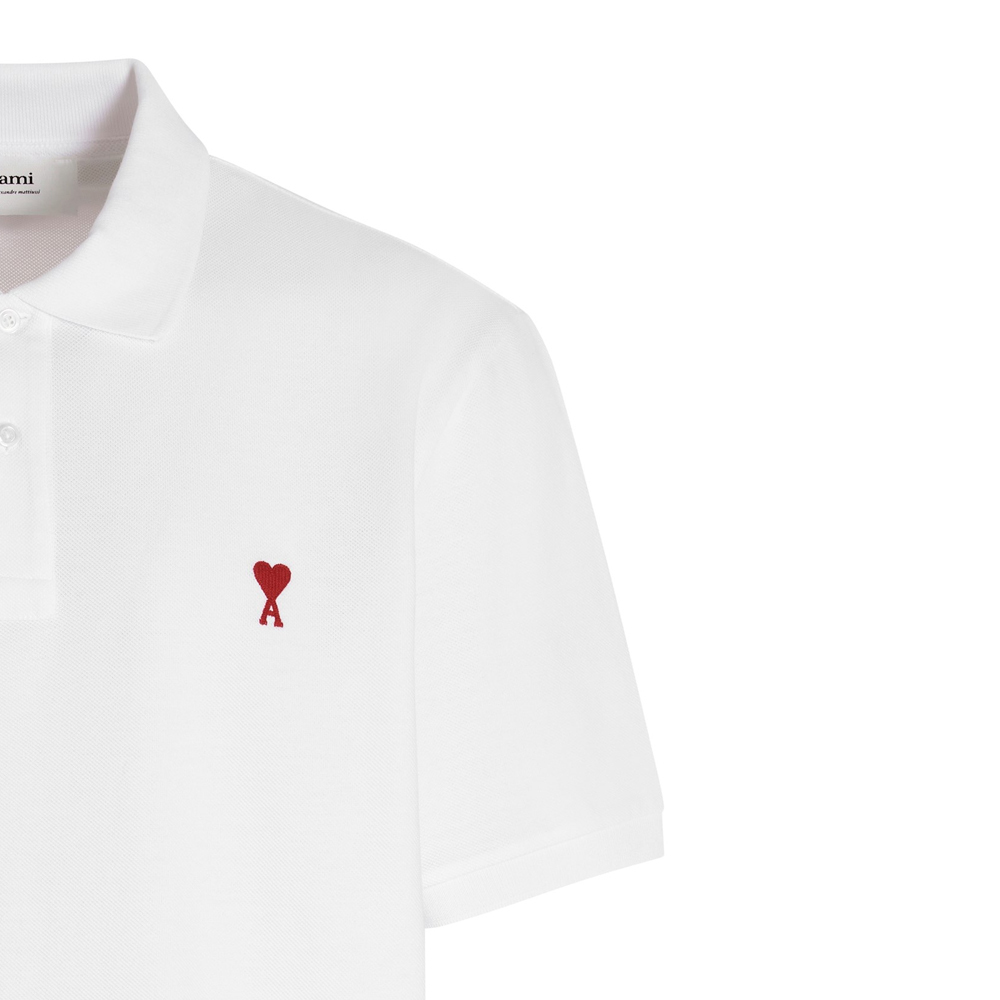 [17% 쿠폰] 아미 스몰 하트 로고 폴로 셔츠 화이트([17% 쿠폰] AMI de Coeur Polo Shirt White) - 4