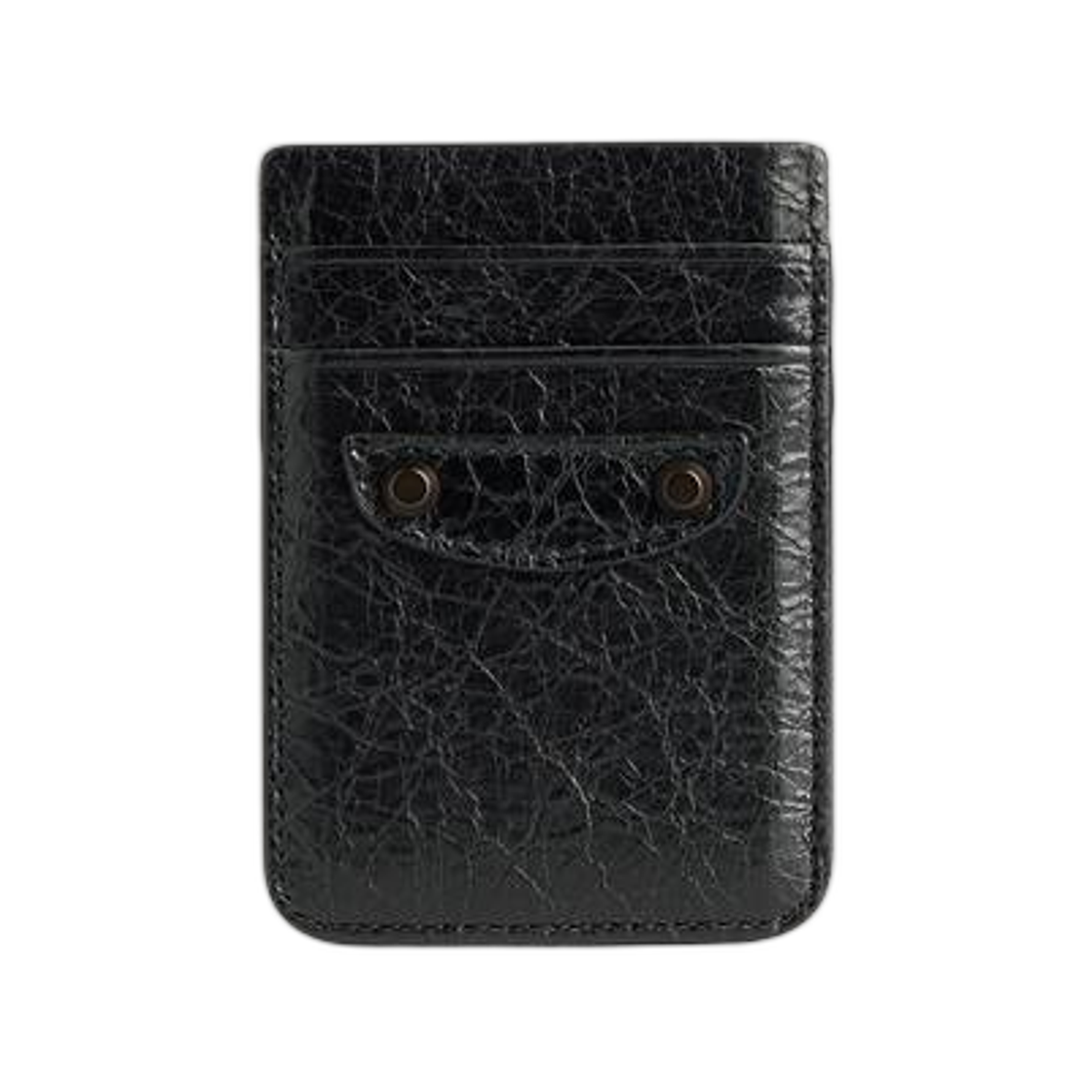 8726652ABFY1000 Balenciaga Le City Magnet Card Holder Black