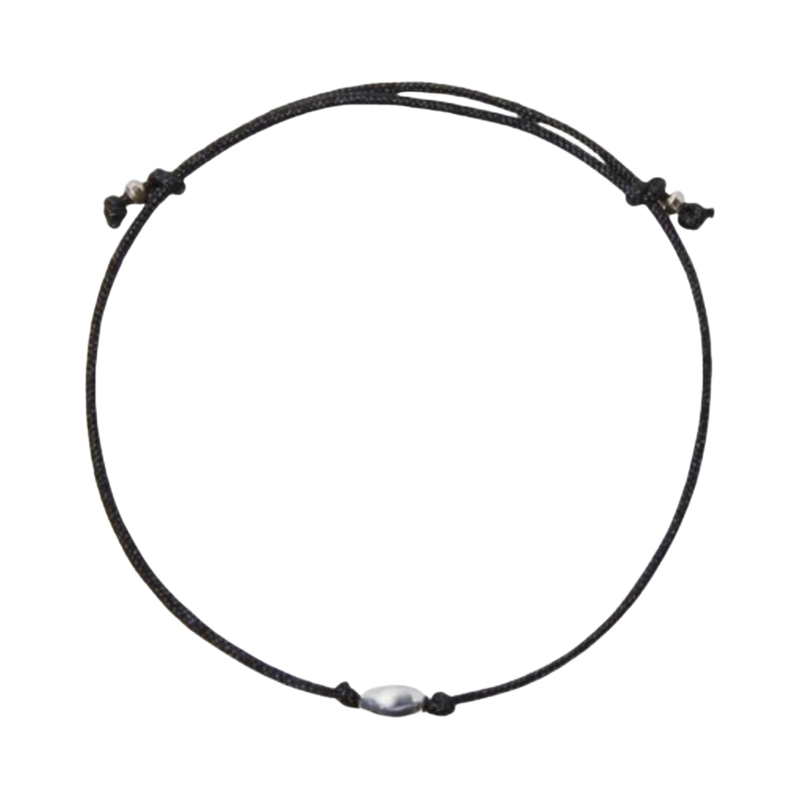 라피씬 쌀알 실팔찌 (블랙) (925 실버)(LA PISCINE Rice Line (Black) (925 Silver))