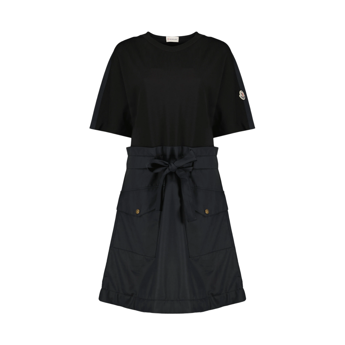 L1-093-8I00011-89AUG-999 (W) Moncler Cotton Belted Dress Black - 26SS
