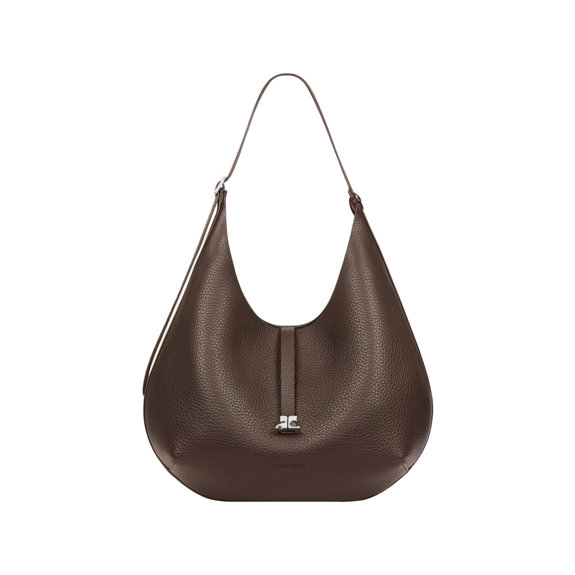 꾸레쥬 호보 그레인드 레더 백 다크 브라운(Courreges Hobo Grained Leather Bag Dark Brown)