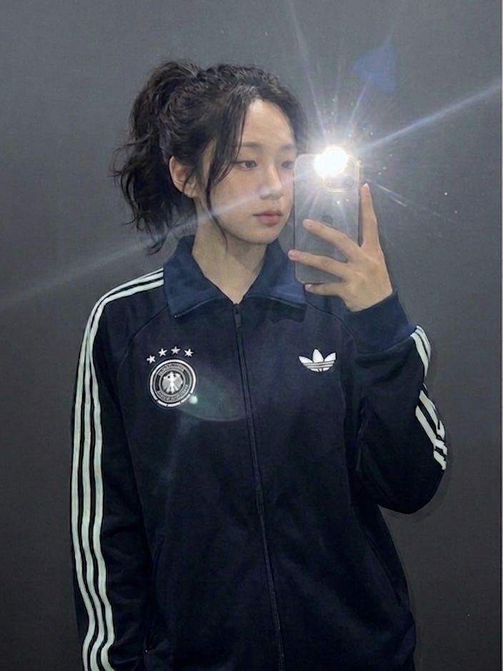 Adidas Germany Away Anthem Jacket Collegiate Navy - KR Sizing (Non Marking Ver.) 착용 스타일