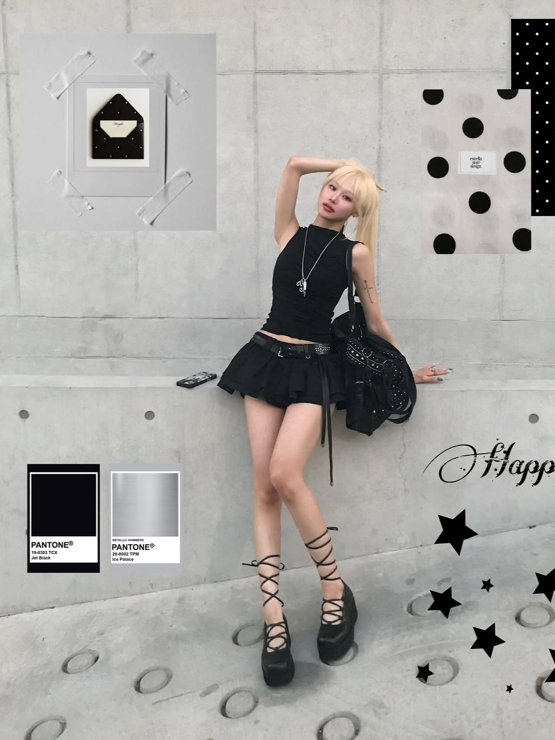 VOONT Shirring High Neck Sleeveless (BLACK) 착용 스타일 - 2