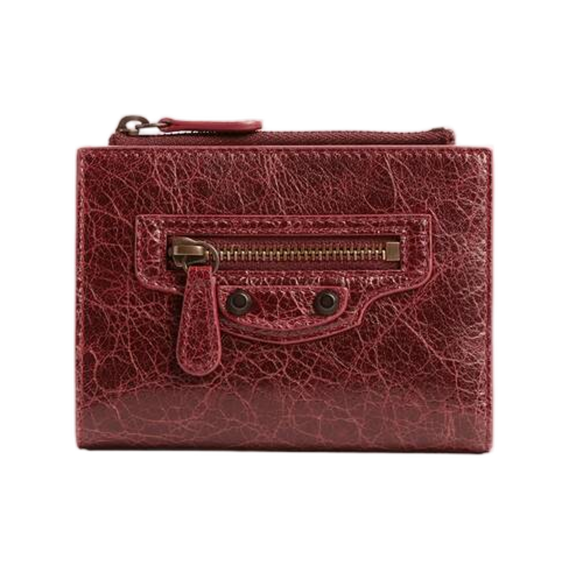 8463602ABFY6154 Balenciaga Le City Bifold Wallet Berry Red