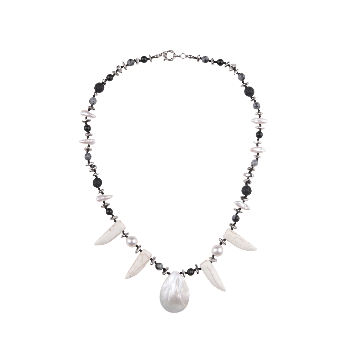 루바티 아이라 헤머타이트 스톤 네크리스 블랙(Rubati Aira Hematite Stone Necklace Black) - 1