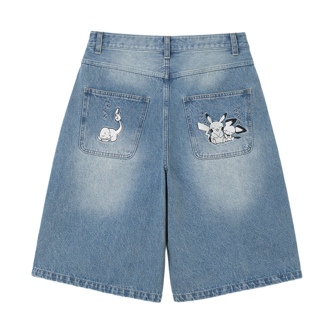 - Millo Archive x Pokemon Sleeping Denim Half Pants Denim Blue