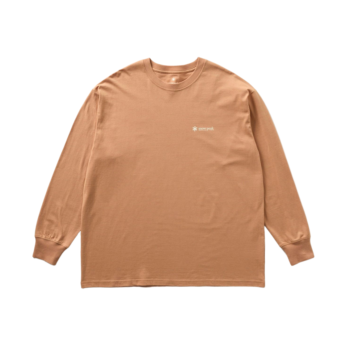 스노우 피크 소프트 코튼 릴렉스드 로고 롱슬리브 티셔츠 오렌지(Snow Peak Soft Cotton Relaxed Logo Long Sleeve T-Shirt Orange)