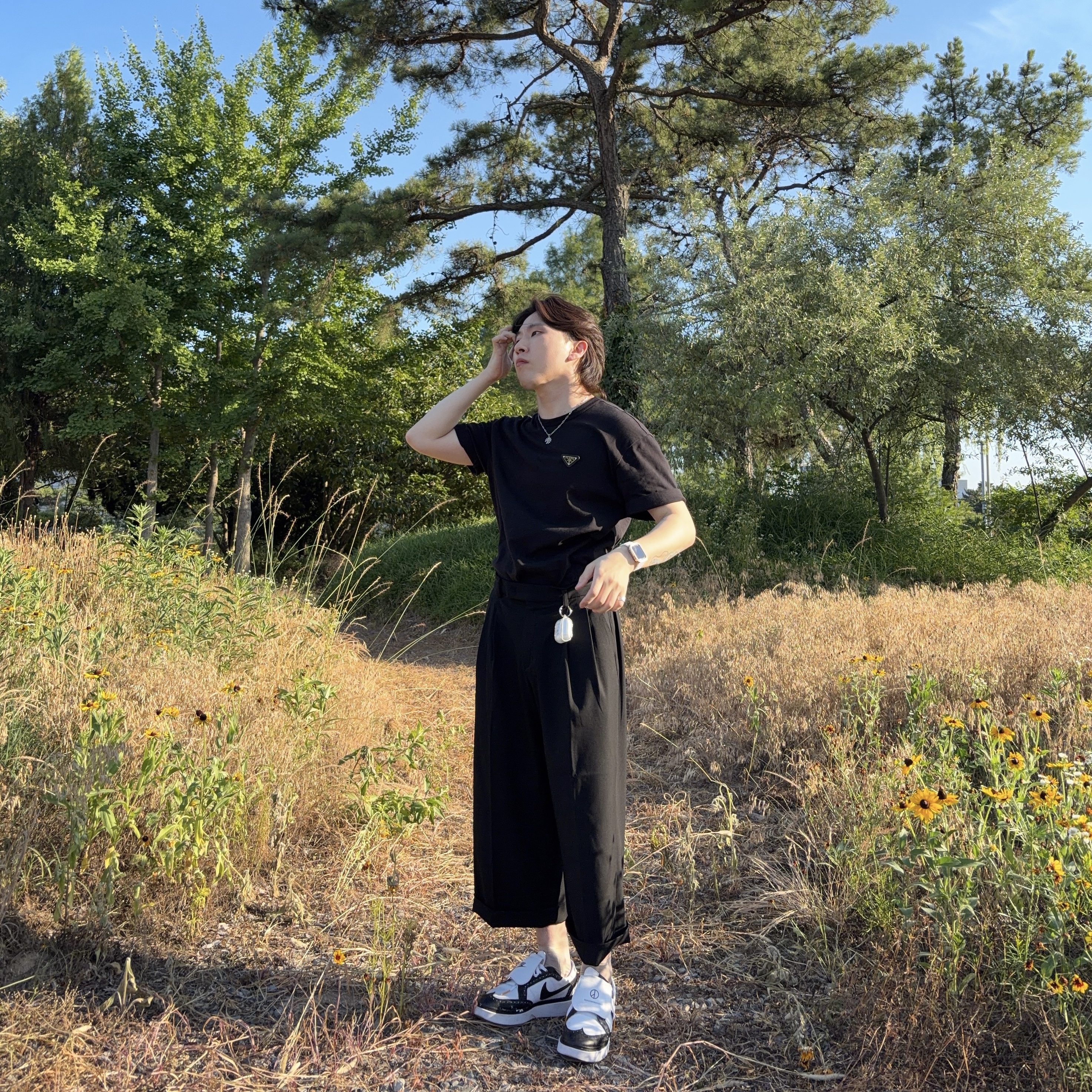Nike x Peaceminusone Kwondo1 White 착용 스타일