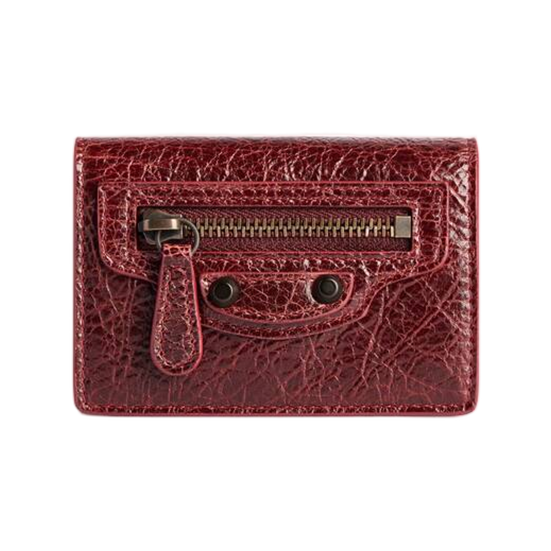 8106692ABFY6154 Balenciaga Le City Mini Wallet Berry Red
