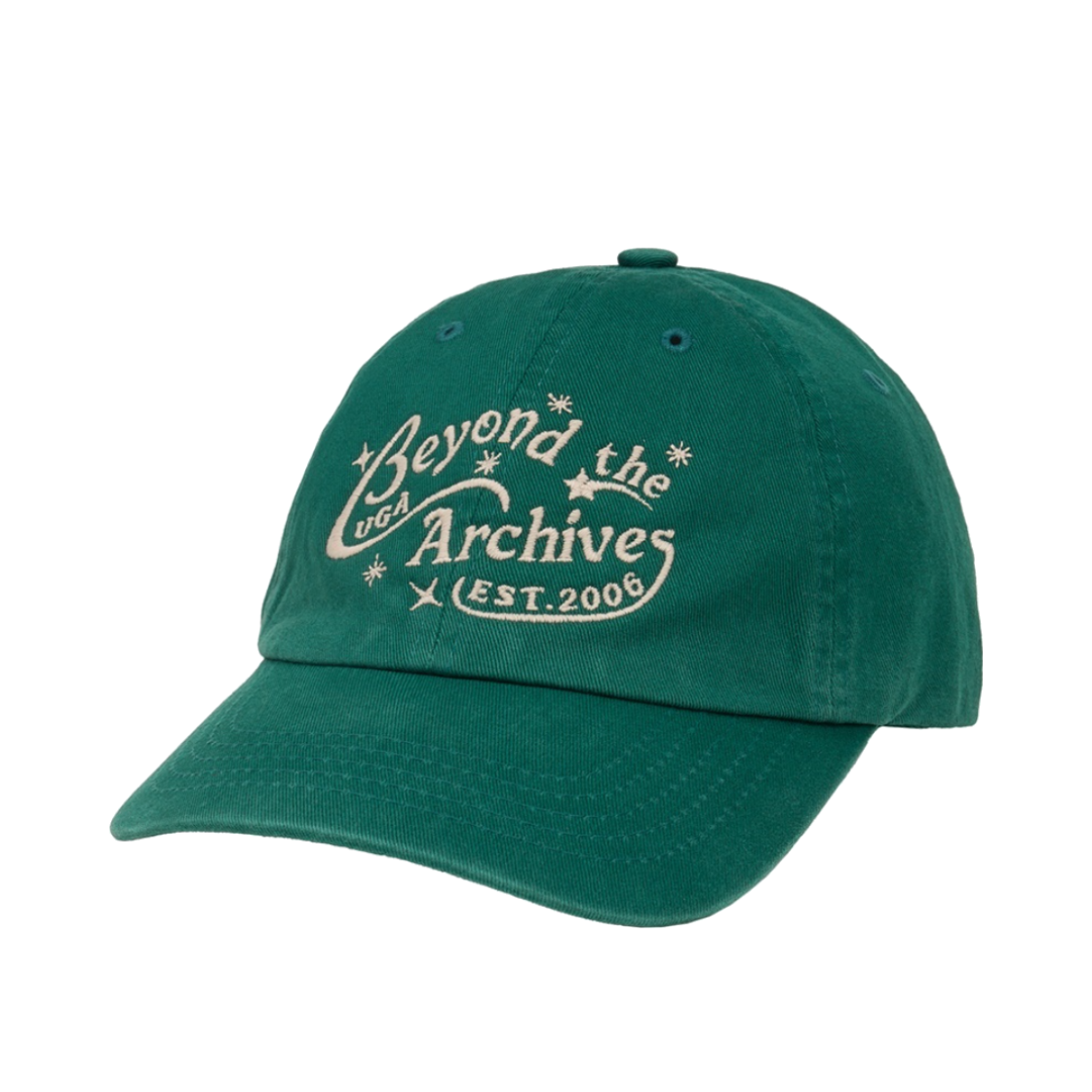 BUACAAS854GR UNIVERSE GARMENT Universe Lettering Washing Ball Cap Green