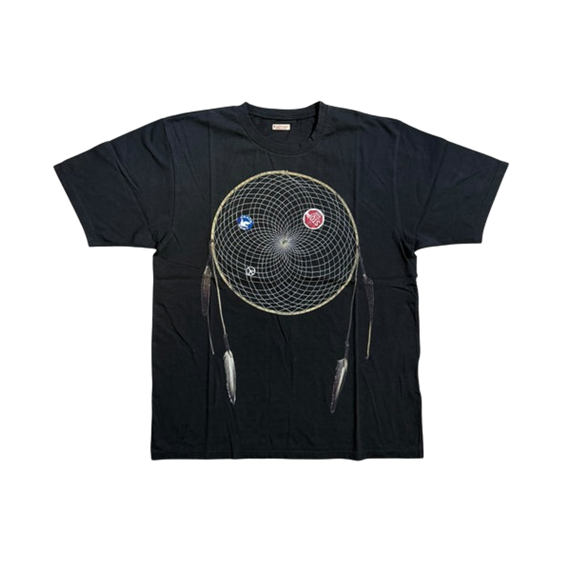 K2510SC847 Kapital Dreamcatcher Crew Neck Print T-Shirt Black