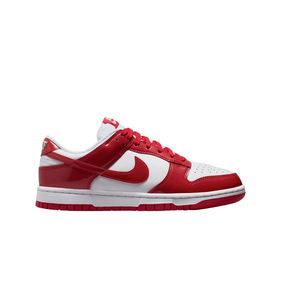 IV5104-101 (W) Nike Dunk Low SE Patent White University Red