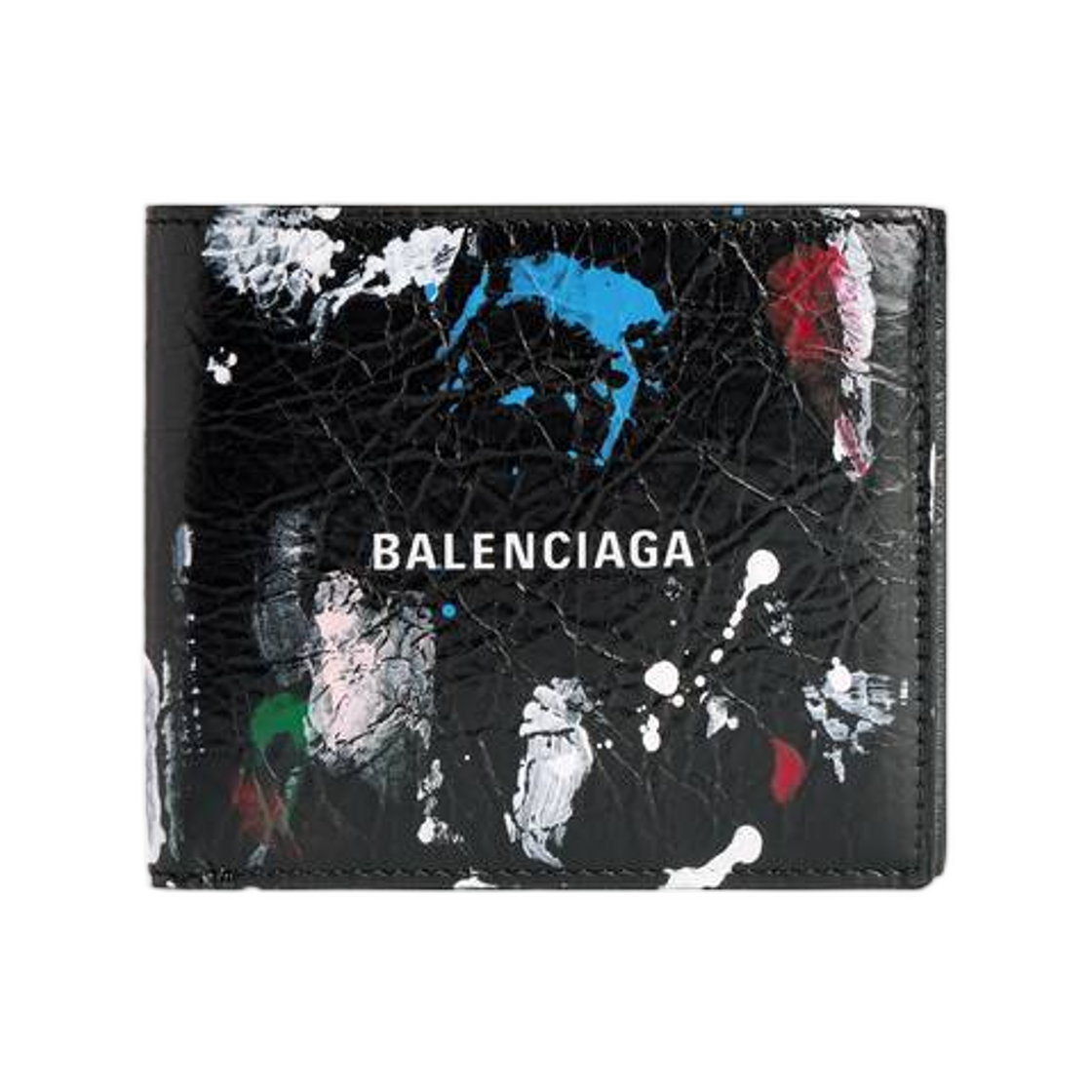 5945492ACJM8486 Balenciaga Cash Square Folded Wallet Black Multicolor