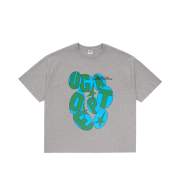UNIVERSE GARMENT Circle Text Print T-Shirt Melange Grey