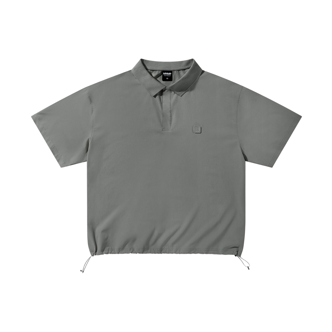 MKT105 GY MINIMALPROJECT Minimal Patch Logo String Airy Short Sleeve Collar T-Shirt MKT105 Gray