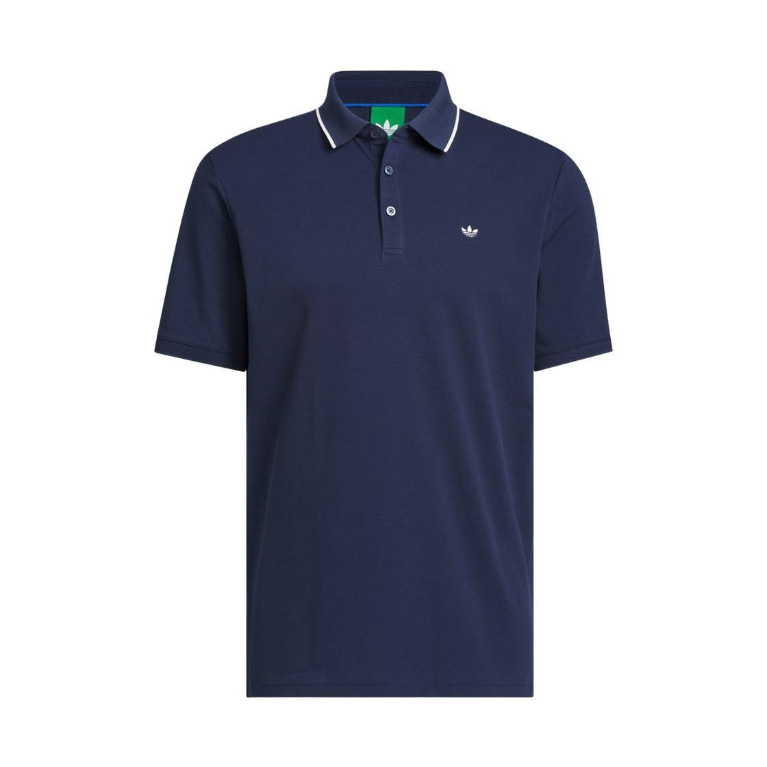 KB8622 Adidas Originals Twistknit Trefoil Polo Shirt Night Indigo Chalk White - KR Sizing