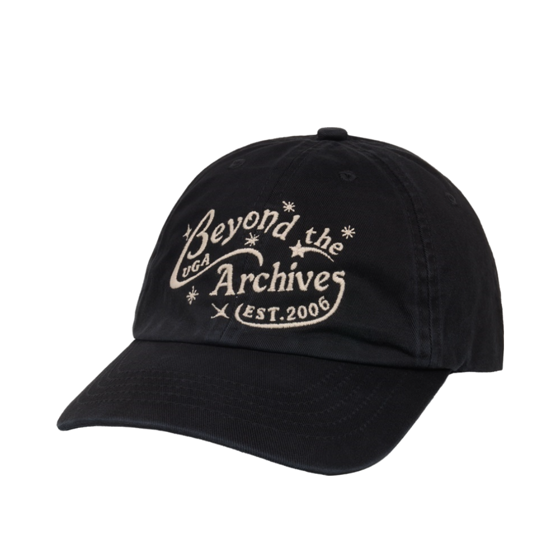 BUACAAS854BL UNIVERSE GARMENT Universe Lettering Washing Ball Cap Black