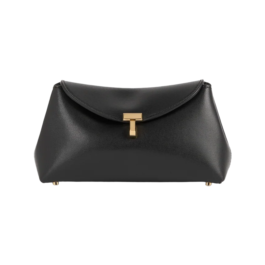 261-WAL0085-LE0025-001 Toteme Mini T-Lock Leather Clutch Black