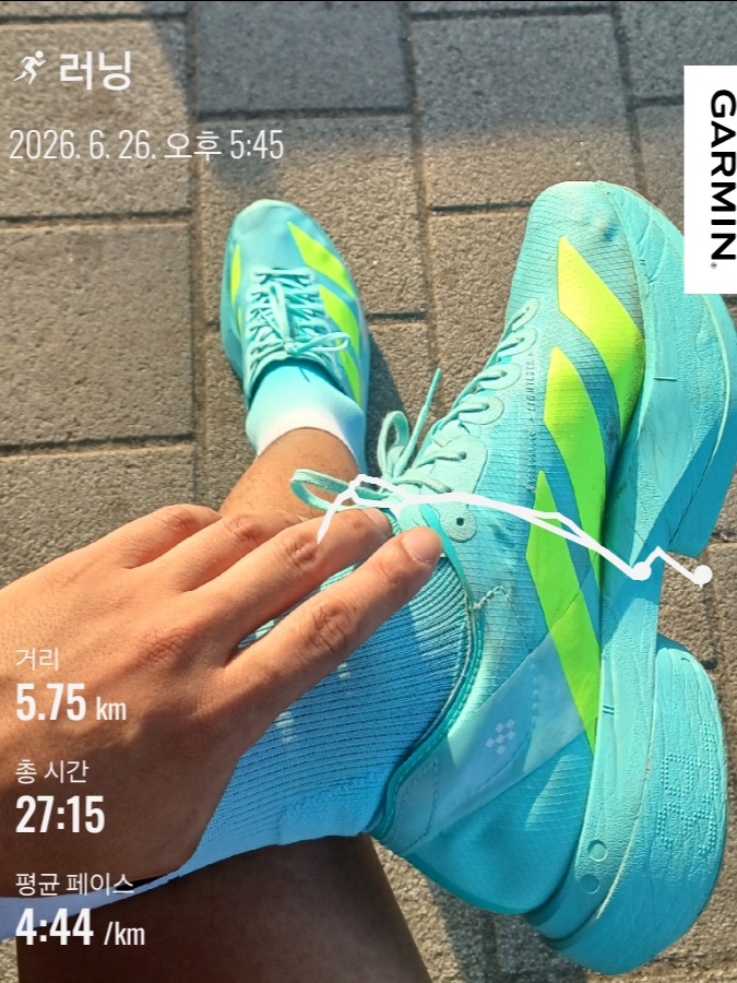 Adidas Adizero Adios Pro 4 Flash Aqua Lucid Lemon 착용 스타일